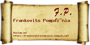Frankovits Pompónia névjegykártya